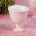 4oz Hand Painted Tea Party Mugs Song Tall Footed Cup Set of 2 - Image 3