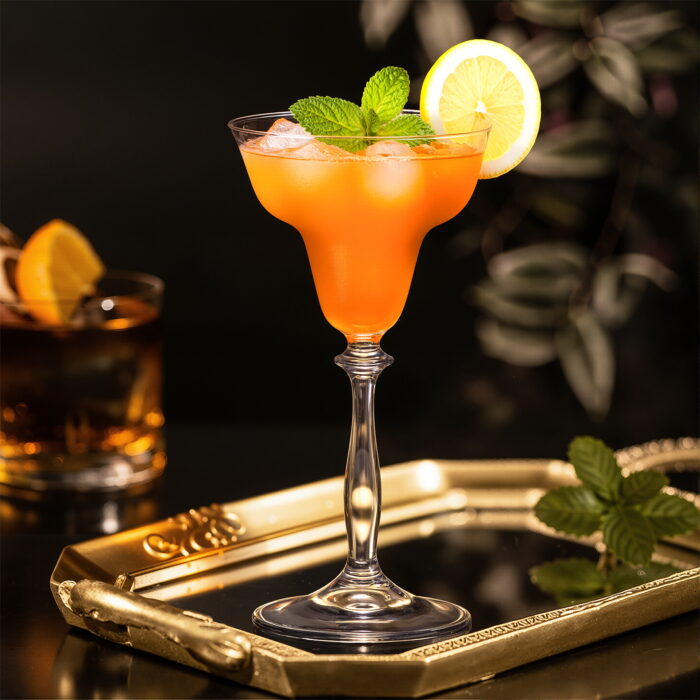 Margarita Glasses Set of 2, 6.7oz Crystal Coupe Glasses - Image 4