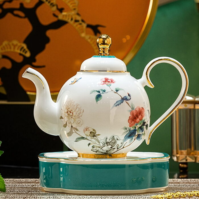 Tea Set, Porcelain Teapot and Cups Set, Ceramic Tea Pot - Image 3