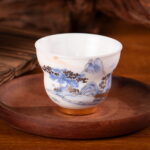 Ceramic Tea Cups Small Ice Fortune Vintage Coffee Cup Set of 2 - Image 3