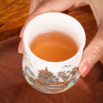 Ceramic Tea Cups Small Cute Vintage Coffee Cup Set of 2 - Image 4