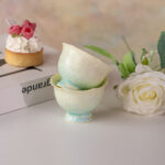 Ceramic Tea & Coffee 2.8oz Cups Set of 2-Yellow-Green Gradient - Image 5