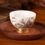 High Footed 2.9oz Tea Mugs Ceramic Tea Cups Cup Set of 2 - Image 4