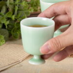 Ceramic Tea Cups Small 2.2oz Candy Plum Coffee Cup Set of 2 - Image 5