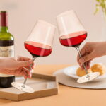 Wine Glasses Set of 2 16.23 oz Crystal Bordeaux Wine Glasses - Image 3