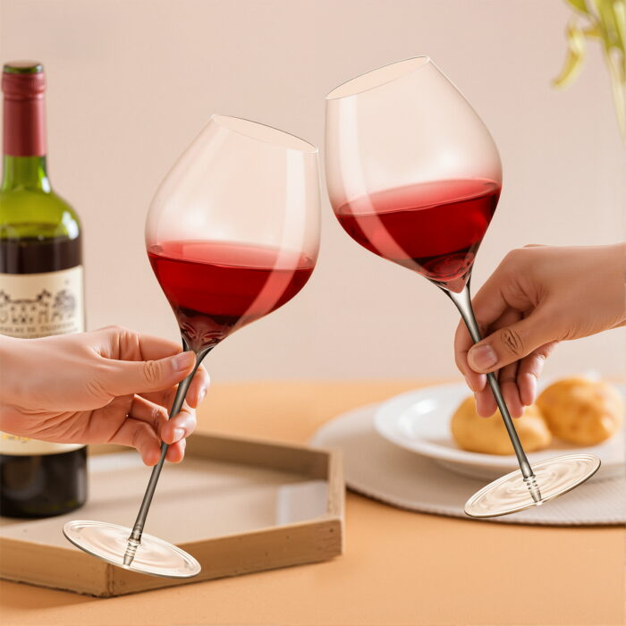 Wine Glasses Set of 2 20.29 oz Crystal Bordeaux Wine Glasses - Image 2
