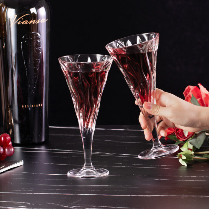 Wine Glasses Set of 2 7.8 oz Crystal Bordeaux Wine Glasses - Image 2