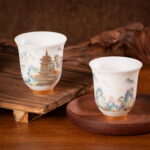 Ceramic Tea Cups Small Porcelain Teacups Espresso Mug Set of 2