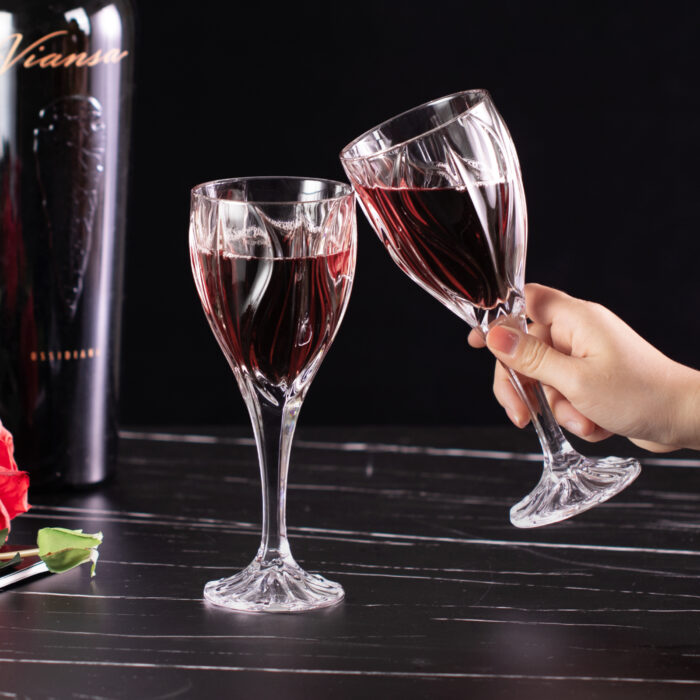 Wine Glasses Set of 2 8 oz Crystal Bordeaux Wine Glasses - Image 3