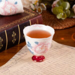 Tea Cup Set of 2 Small Tea Cups 2.8oz Floral Porcelain Tea Cups - Image 4