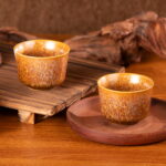 3.25oz Ceramic Tea or Coffee Crystal Meditation Cup Set of 2