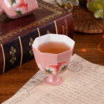 Tea Cup Set of 2 Small Tea Cups 2oz Red Porcelain Tea Cup Set - Image 4