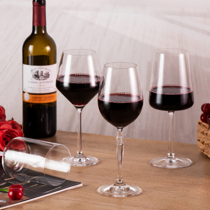 Wine Glasses Set of 2 13.5 oz Crystal Bordeaux Wine Glasses - Image 4