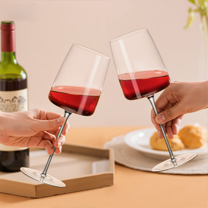 Wine Glasses Set of 2 17.92 oz Crystal Bordeaux Wine Glasses - Image 2