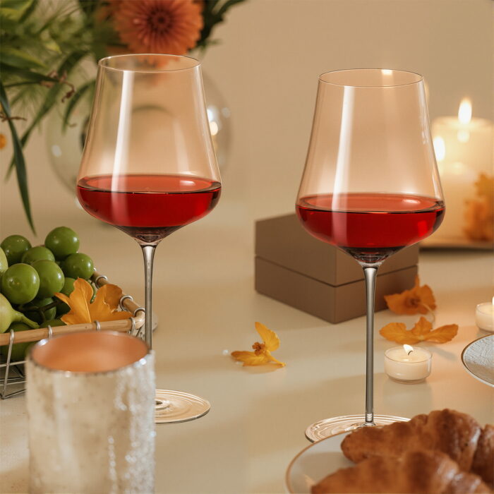 Wine Glasses Set of 2 16.23 oz Crystal Bordeaux Wine Glasses - Image 4