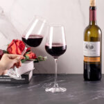 Wine Glasses Set of 2 13.6 oz Wine Glasses Thin Rim Long Stem - Image 3