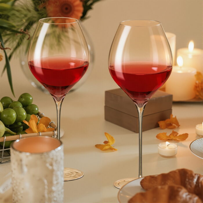 Wine Glasses Set of 2 20.29 oz Crystal Bordeaux Wine Glasses - Image 4