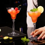 Margarita Glasses Set of 2, 6.7oz Crystal Coupe Glasses - Image 2