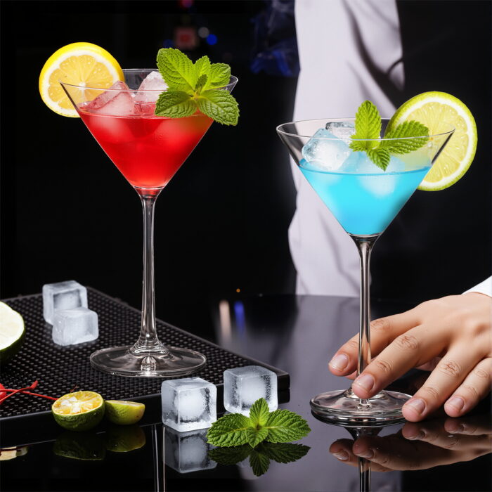 Martini Glasses Set of 2, 8oz Crystal Coupe Glasses - Image 2