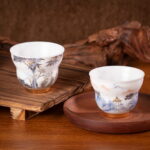 Ceramic Tea Cups Small Ice Fortune Vintage Coffee Cup Set of 2