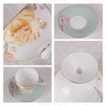 Ceramic Tea Cup and Saucer Set with Gold Trim - Image 4