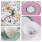 Ceramic Tea Cup and Saucer Set with Gold Trim - Image 3