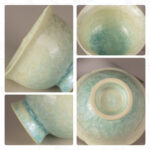 Ceramic Tea & Coffee 2.8oz Cups Set of 2-Yellow-Green Gradient - Image 3