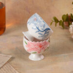Ceramic Teacups for Home 3.2oz Floral Porcelain Tea Cup Set of 2 - Image 4