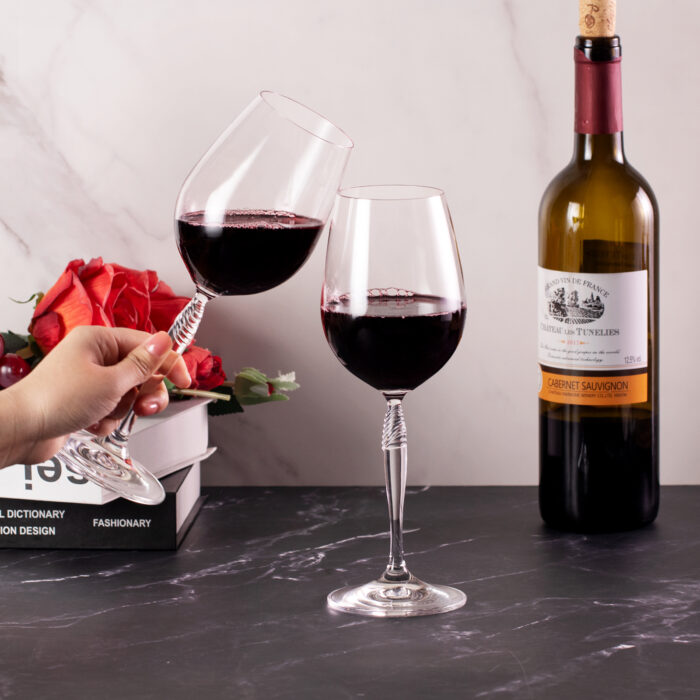 Wine Glasses Set of 2 13.5 oz Crystal Bordeaux Wine Glasses - Image 2