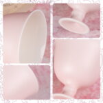 4oz Hand Painted Tea Party Mugs Song Tall Footed Cup Set of 2 - Image 5