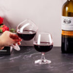 Cognac Glasses Set of 2 8oz  Crystal Snifter Glasses with Stem