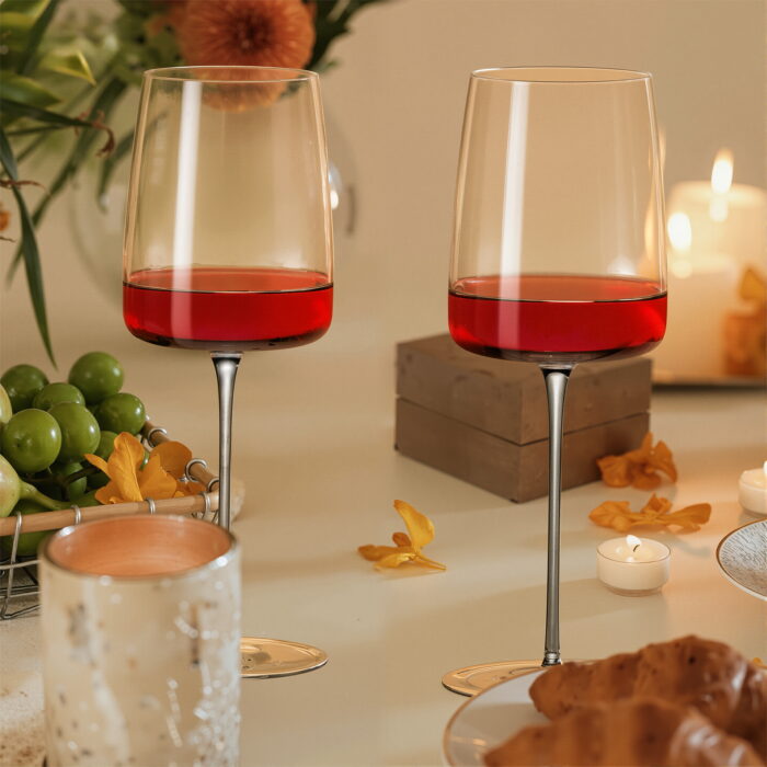 Wine Glasses Set of 2 17.92 oz Crystal Bordeaux Wine Glasses - Image 4