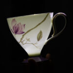 Ceramic Tea Cup and Saucer Set with Gold Trim - Image 4