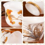 Ceramic Tea Cups Small 3.9oz Vintage Coffee Cup Set of 2 - Image 3