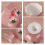 Tea Cup Set of 2 Small Tea Cups 2oz Red Porcelain Tea Cup Set - Image 6