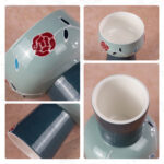 Tea Cup Set of 2 Small Tea Cups 2.1oz Blue Porcelain Tea Cup Set - Image 4