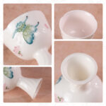Tea Cup Set of 2 Small 1.4oz Tea Cups Playing with Butterflies - Image 3