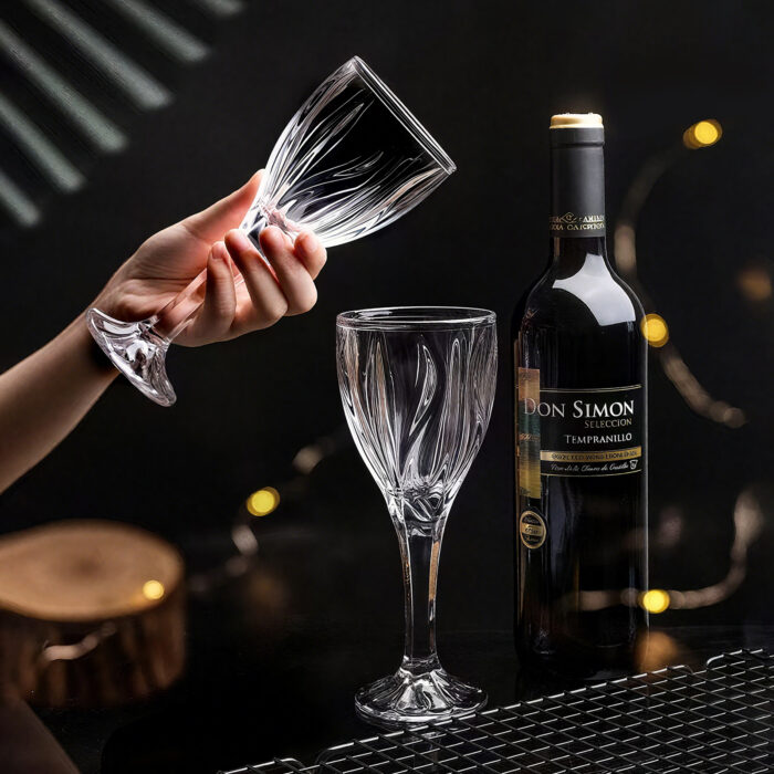 Wine Glasses Set of 2 8 oz Crystal Bordeaux Wine Glasses - Image 4
