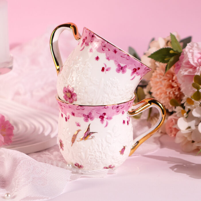 Fine bone china mug craftsmanship showing thin walls and refined ceramic finish