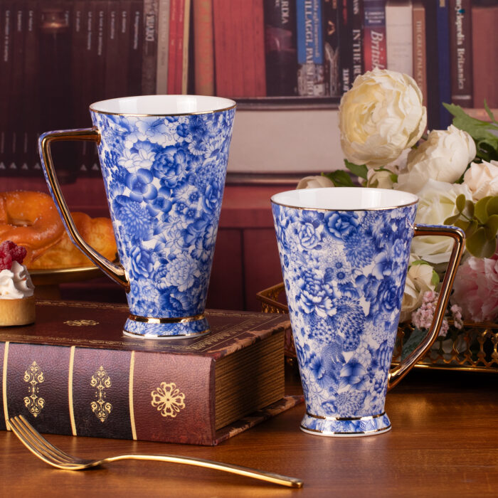Ceramic Mug5 Ceramic Coffee Mugs 20 oz Tall Porcelain Coffee Cups Set - Image 1