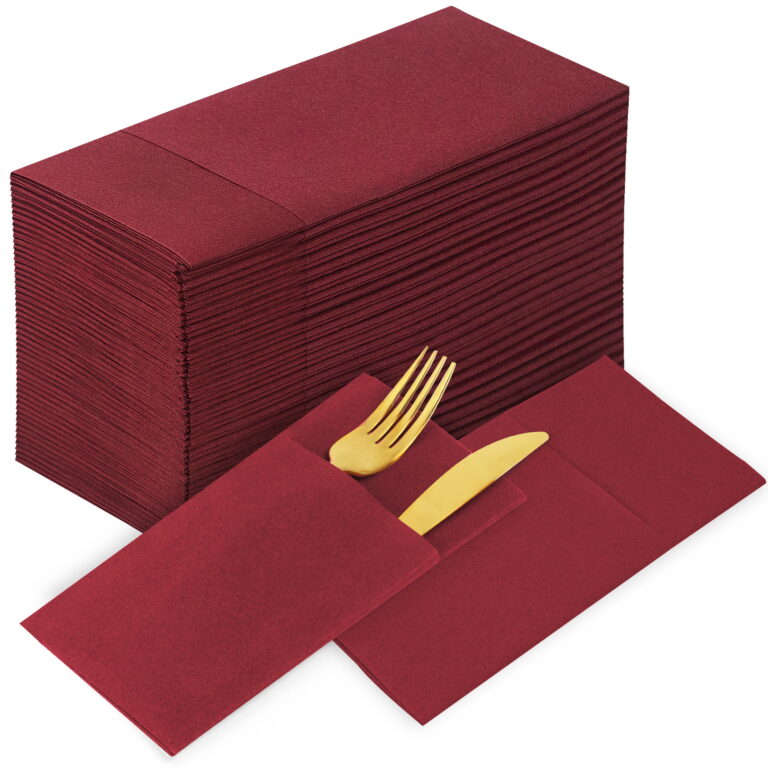 KAMMAK Burgundy Napkins Disposbale Dinner Napkins 100 Pack – detail view 2