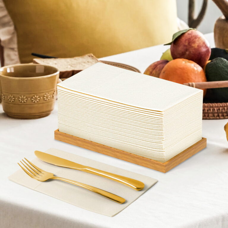 KAMMAK Napkins Disposable Beige Paper Napkins 100 Pack – detail view 3
