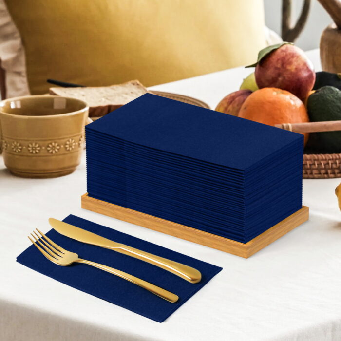 Paper Napkin.116 KAMMAK Blue Napkins Disposable Dinner Napkins 100 Pack - Image 1