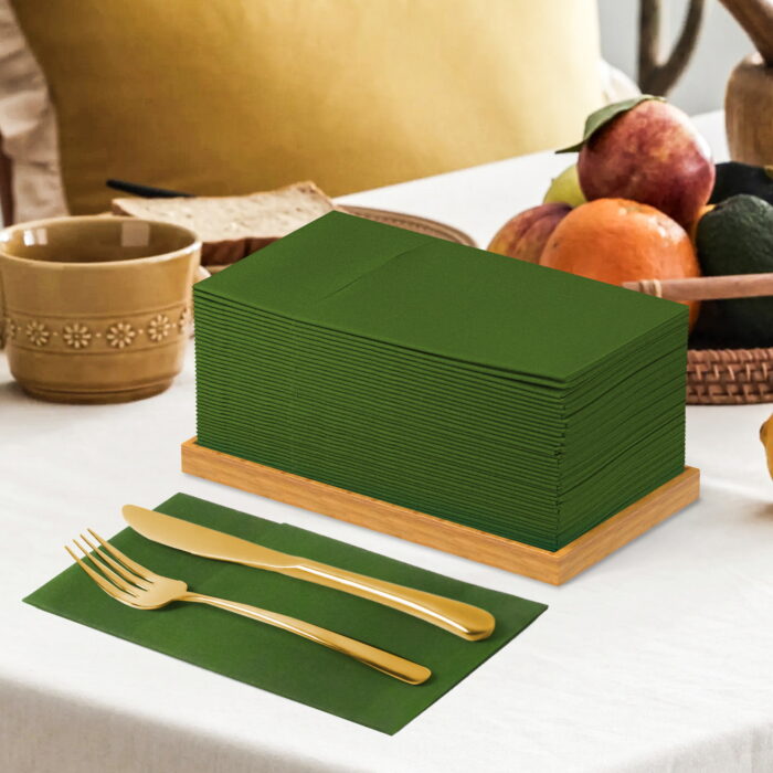 KAMMAK Napkins Disposable Matcha Green Napkins 100 Pack - Image 1