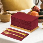 KAMMAK Burgundy Napkins Disposbale Dinner Napkins 100 Pack - Image 5