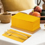 KAMMAK Napkins Disposable Orange-Yellow Paper Napkins - Image 4