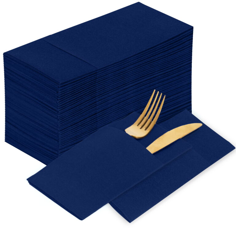 KAMMAK Blue Napkins Disposable Dinner Napkins 100 Pack – detail view 2