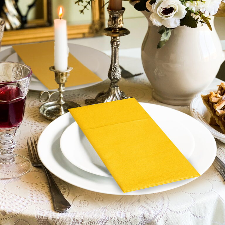 KAMMAK Napkins Disposable Orange-Yellow Paper Napkins – detail view 3