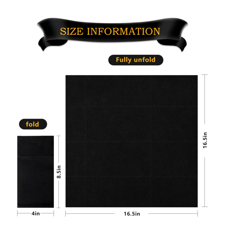 KAMMAK Black Napkins Disposable with Pocket 100 Pack – product dimensions