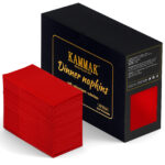 KAMMAK Red Napkins Disposable Dinner Napkins 100 Pack - Image 4